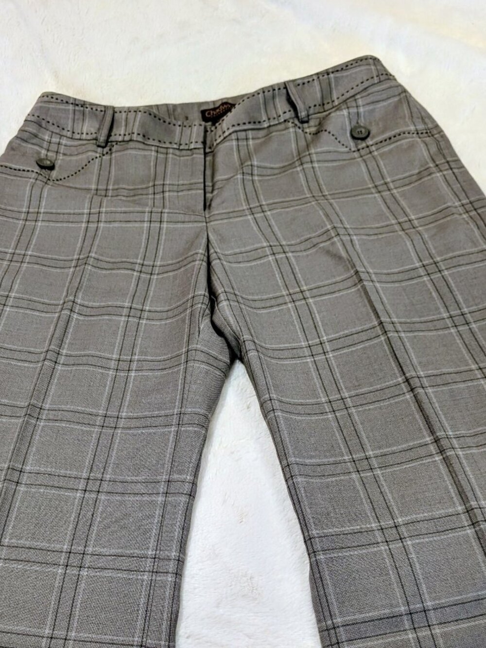 Chadwick’s Collection Grey Plaid Lined Dress Pants - Size 14 - CB